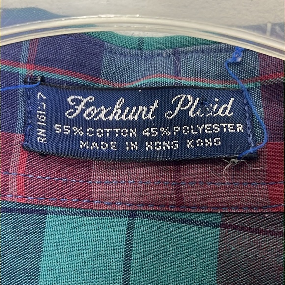 Hugger by Grant Men’s Large long sleeve button up Foxhunt Plaid - Picture 4 of 9